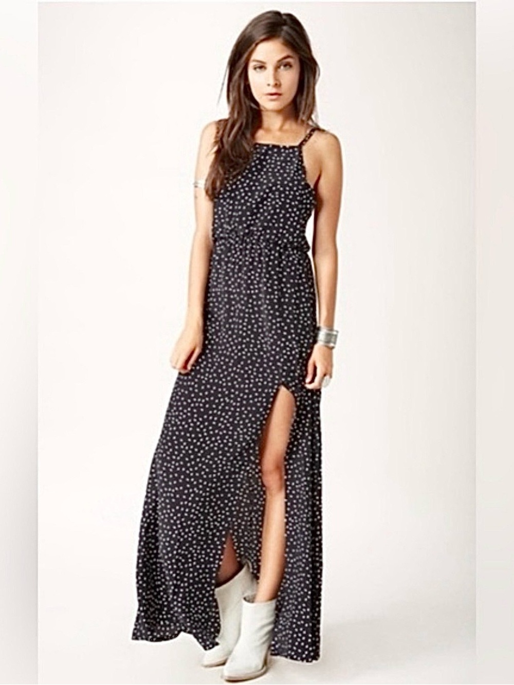 STONE COLD FOX 100% silk maxi dress
